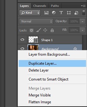 how to duplicate layer in Photoshop