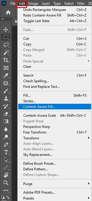 content-aware fill in Photoshop