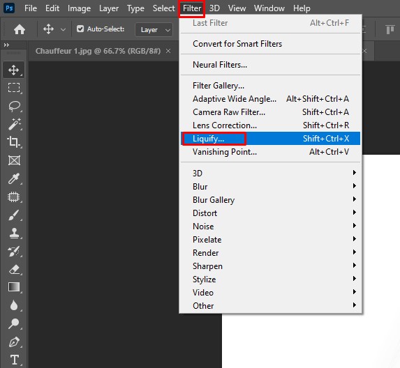 use liquify tool in Photoshop