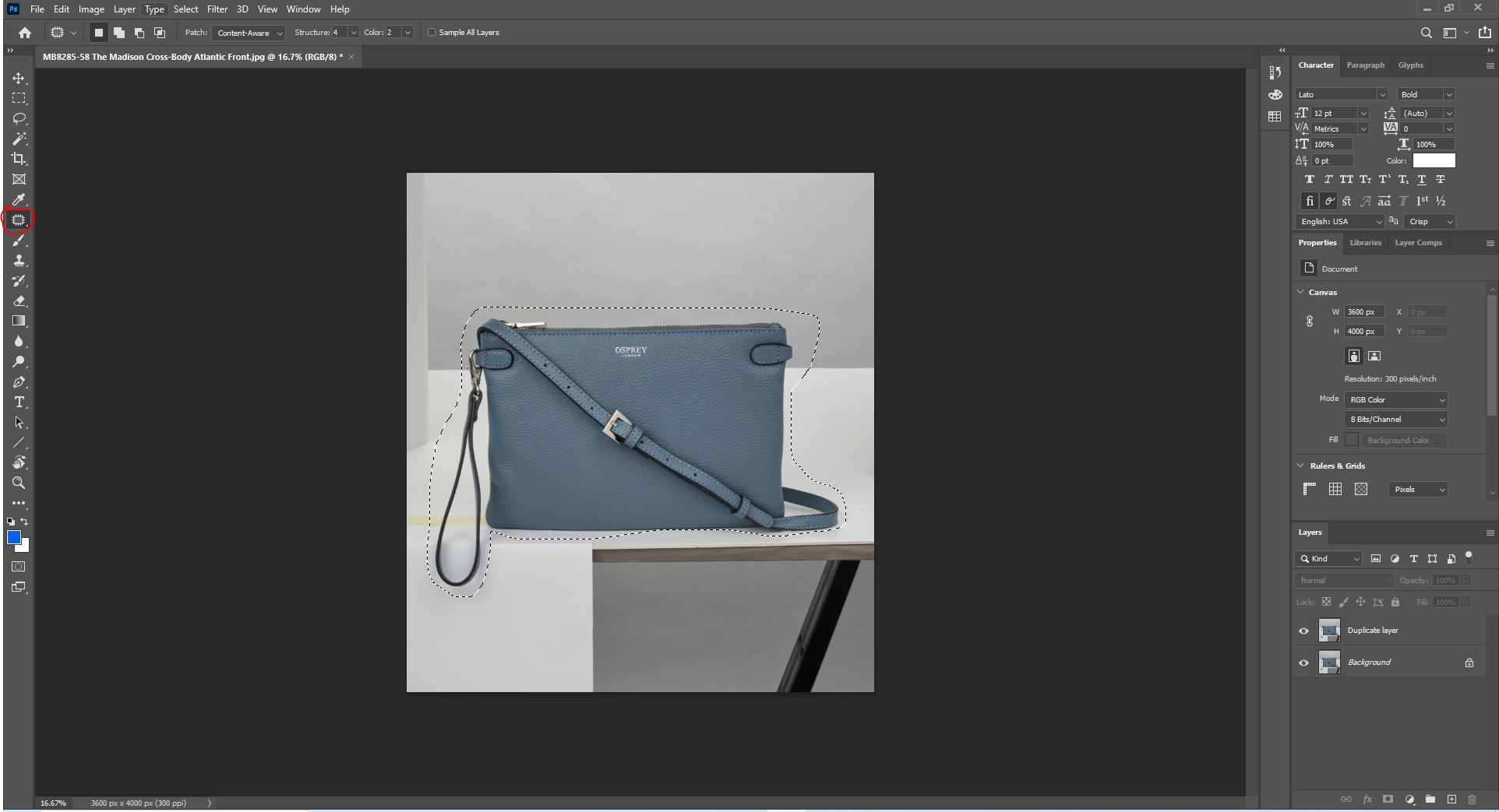 patch tool in photoshop